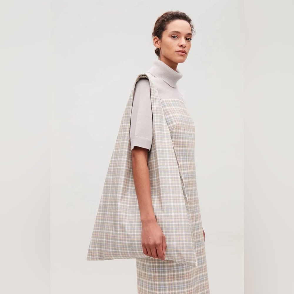 COS checkered straight midi dress